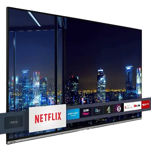 test IPTV sur Smart TV affichant Netflix et applications de streaming avec chaînes en direct